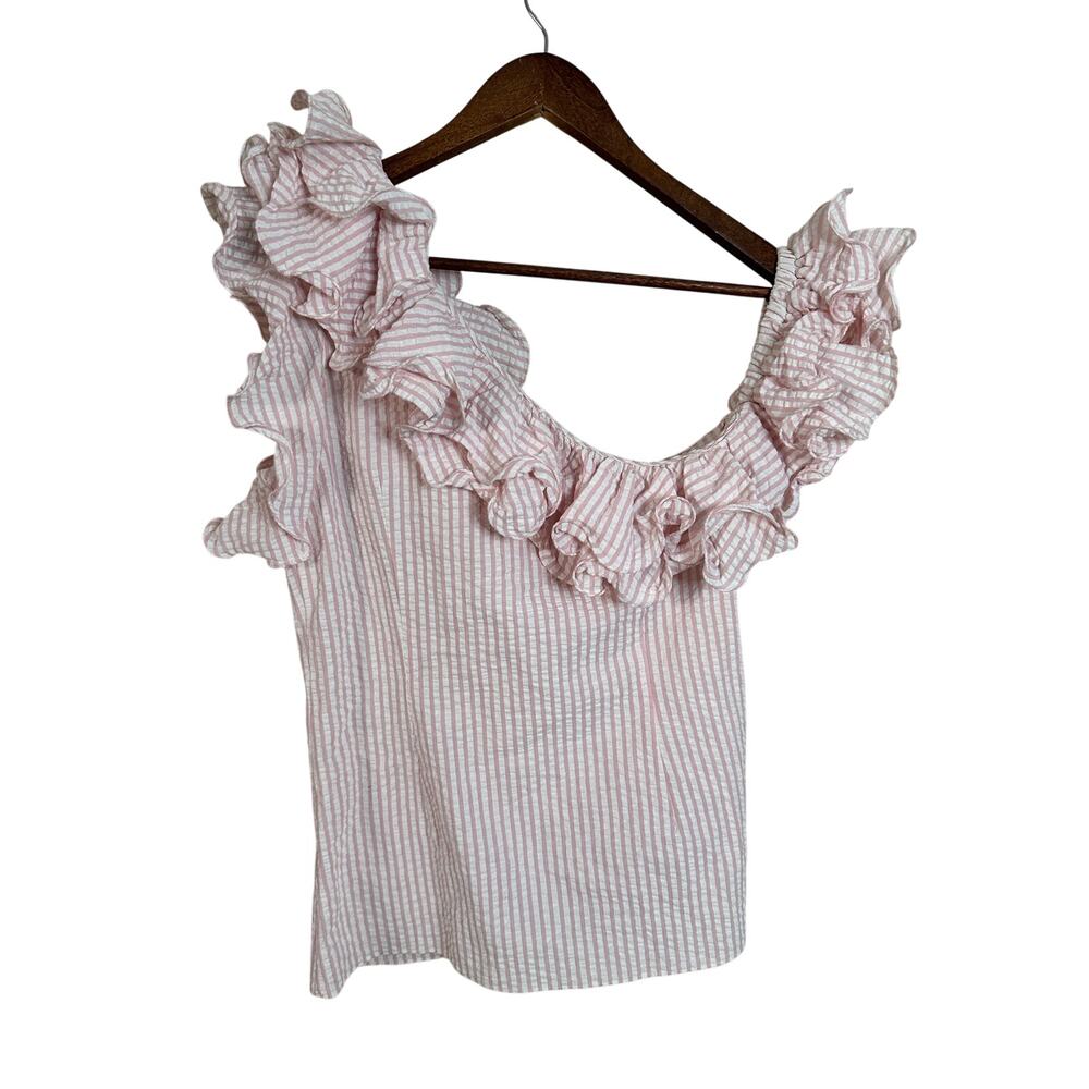 Petersyn Arabella Roseseer Ruffle One Shoulder Top Womans Small - Picture 3 of 8
